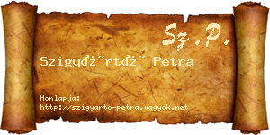 Szigyártó Petra névjegykártya