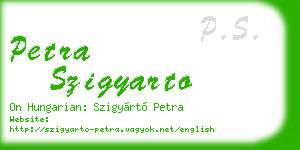 petra szigyarto business card
